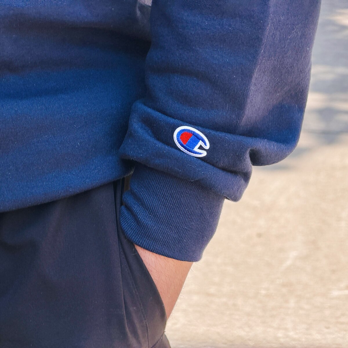 Champion® Patriotic I-State Navy Powerblend Crewneck